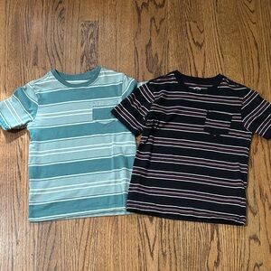 Wonder Nation Teal and Black Striped Tees